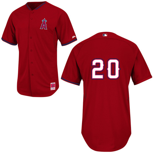 C-J Cron #20 MLB Jersey-Los Angeles Angels of Anaheim Men's Authentic 2014 Cool Base BP Red Baseball Jersey